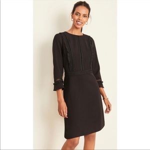 NWT’s Ann Taylor Women’s Black Lacy Ruffle Doubleweave Dress size 10